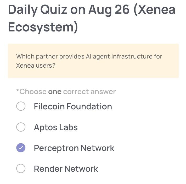 Xenea Wallet Daily Quiz 26 Agustus 2025.