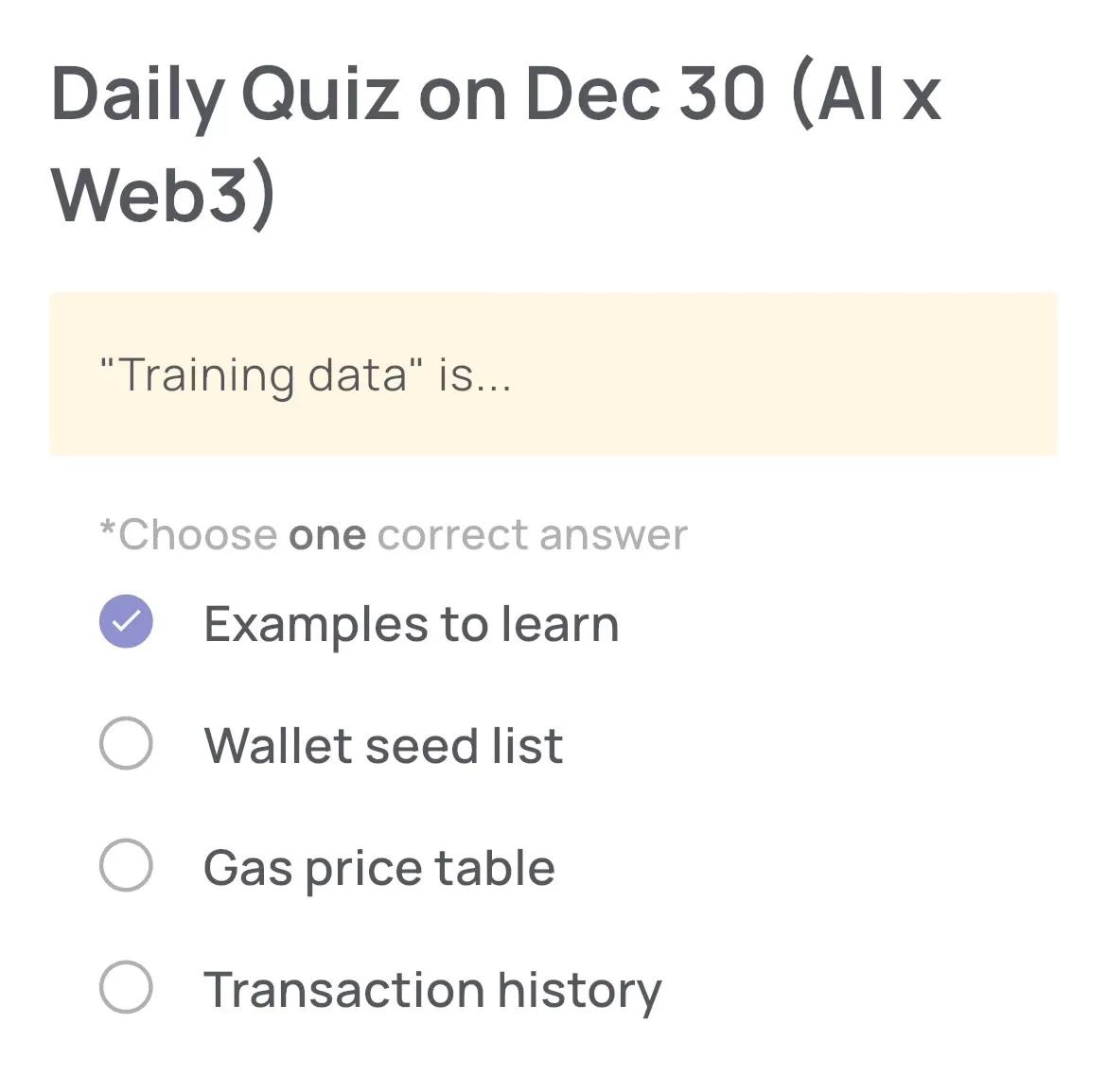Xenea Wallet Daily Quiz 30 Desember 2025
