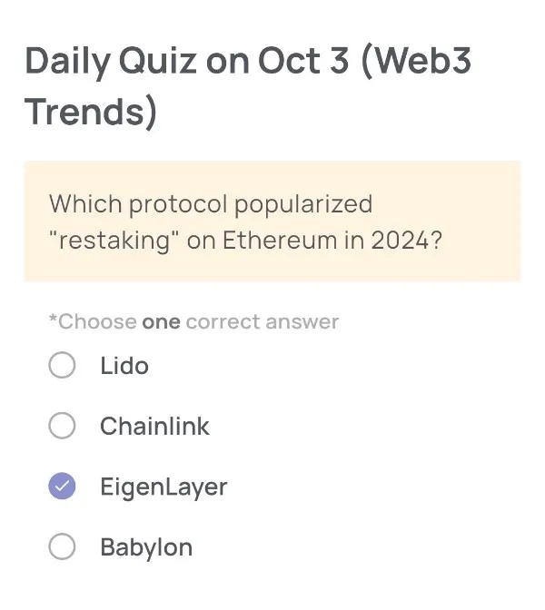 Xenea Wallet Daily Quiz 3 Oktober 2025