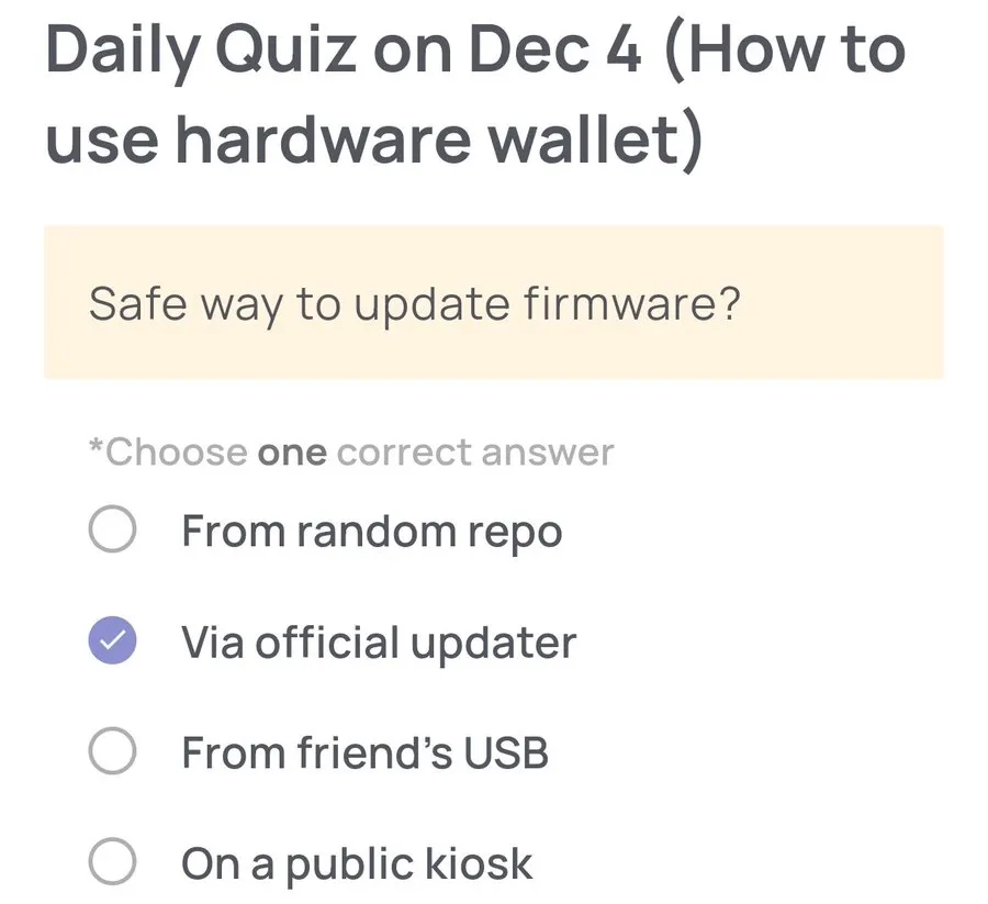 Xenea Wallet Daily Quiz 4 Desember 2025