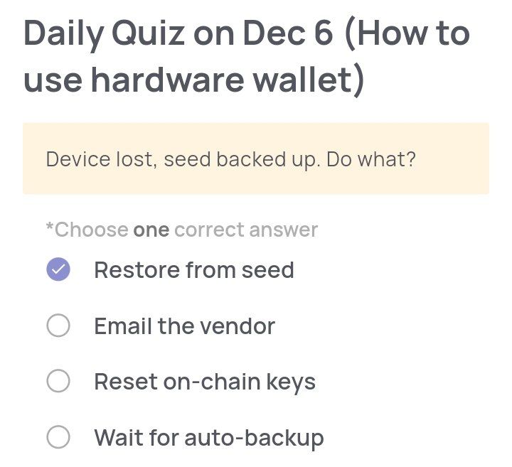 Xenea Wallet Daily Quiz 6-7 Desember 2025