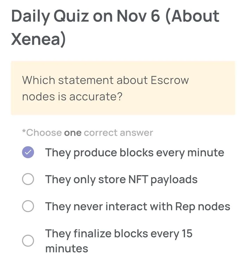 Xenea Wallet Daily Quiz 6 November 2025.webp
