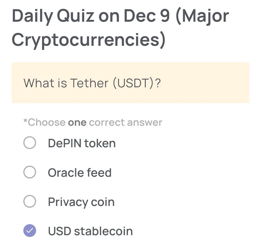 Xenea Wallet Daily Quiz 9 Desember 2025