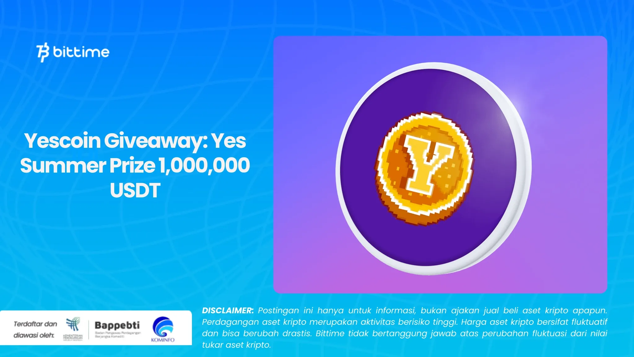 Yescoin Giveaway: Yes Summer Berhadiah 1.000.000 USDT