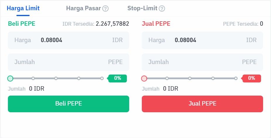 beli pepe dengan rupiah.