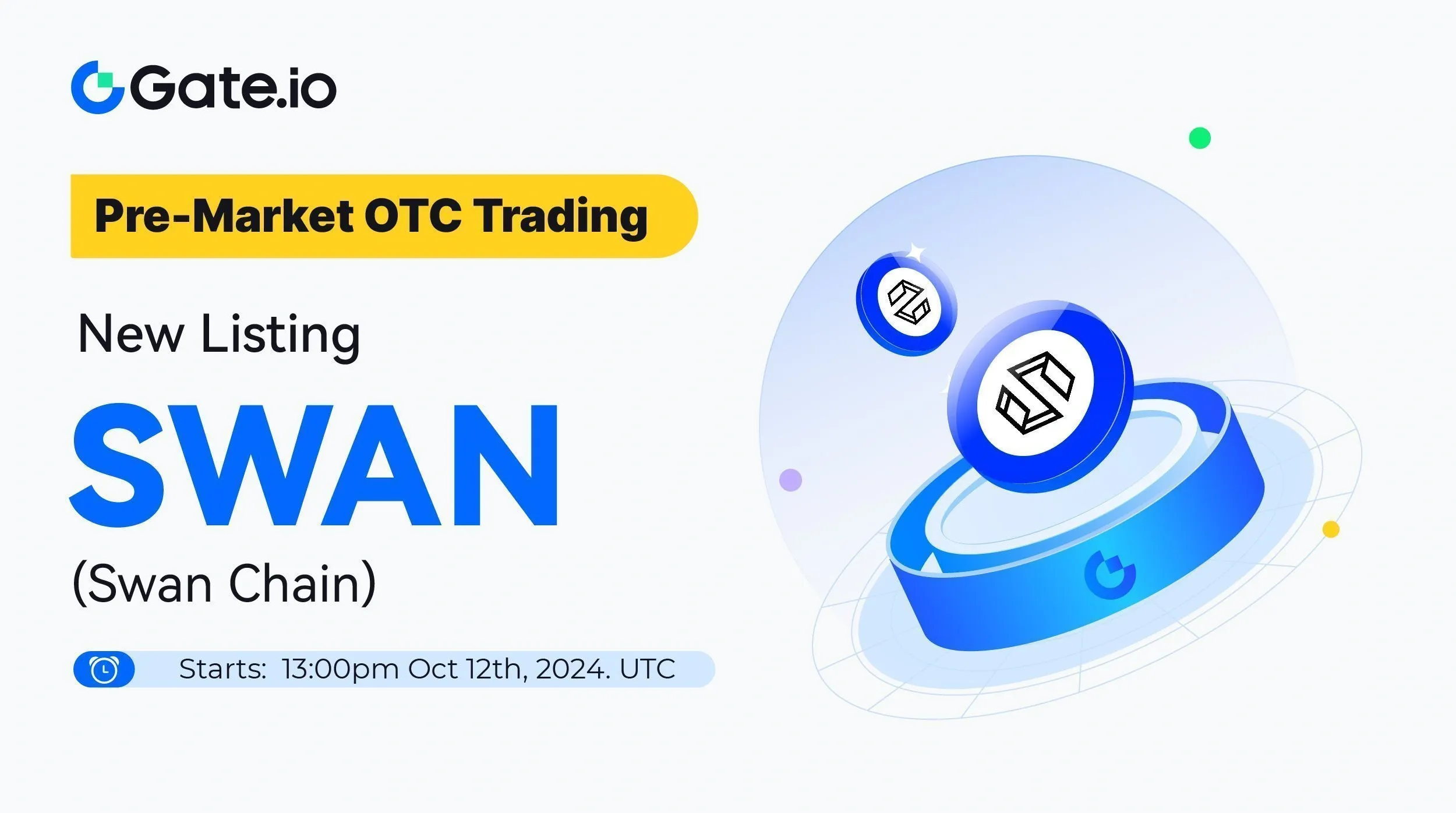 Gate.io Launches Pre-Market Trading for Swan Chain (SWAN)