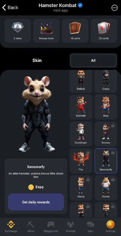 Hamster Kombat Hadirkan Update Skin Anyar Xenomorfy!