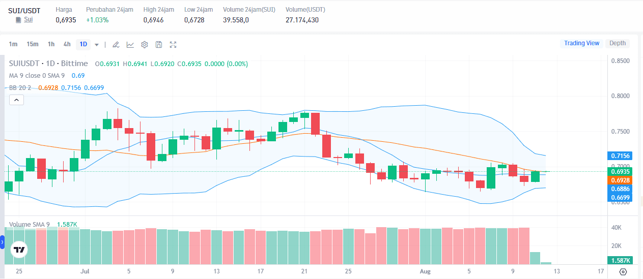 SUI Price Prediction: Can It Rise 20% to US$0.83?