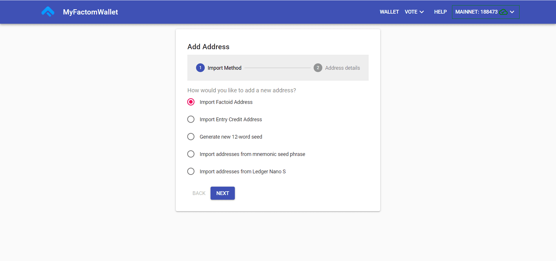 2. MyFactomWallet