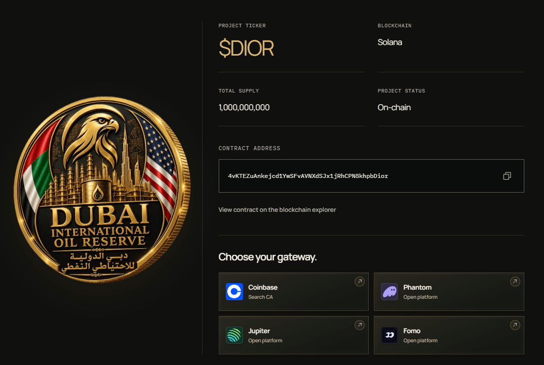 Apakah DIOR Coin Legit? Cek Bukti Dukungan Minyaknya