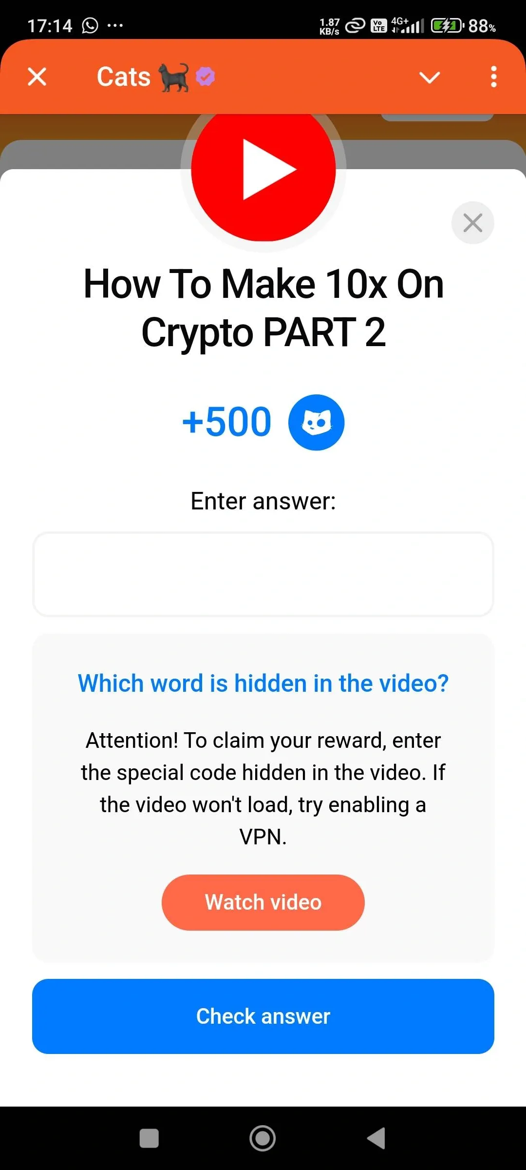 Kode YouTube CATS How to Make 10x On Crypto Part 2