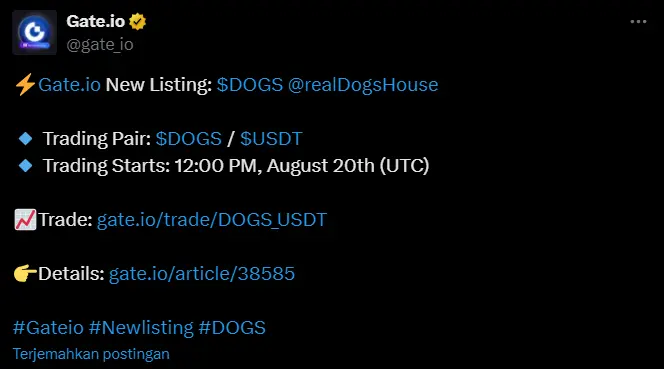 DOGS Listing di 7 Exchange crypto - Bittime