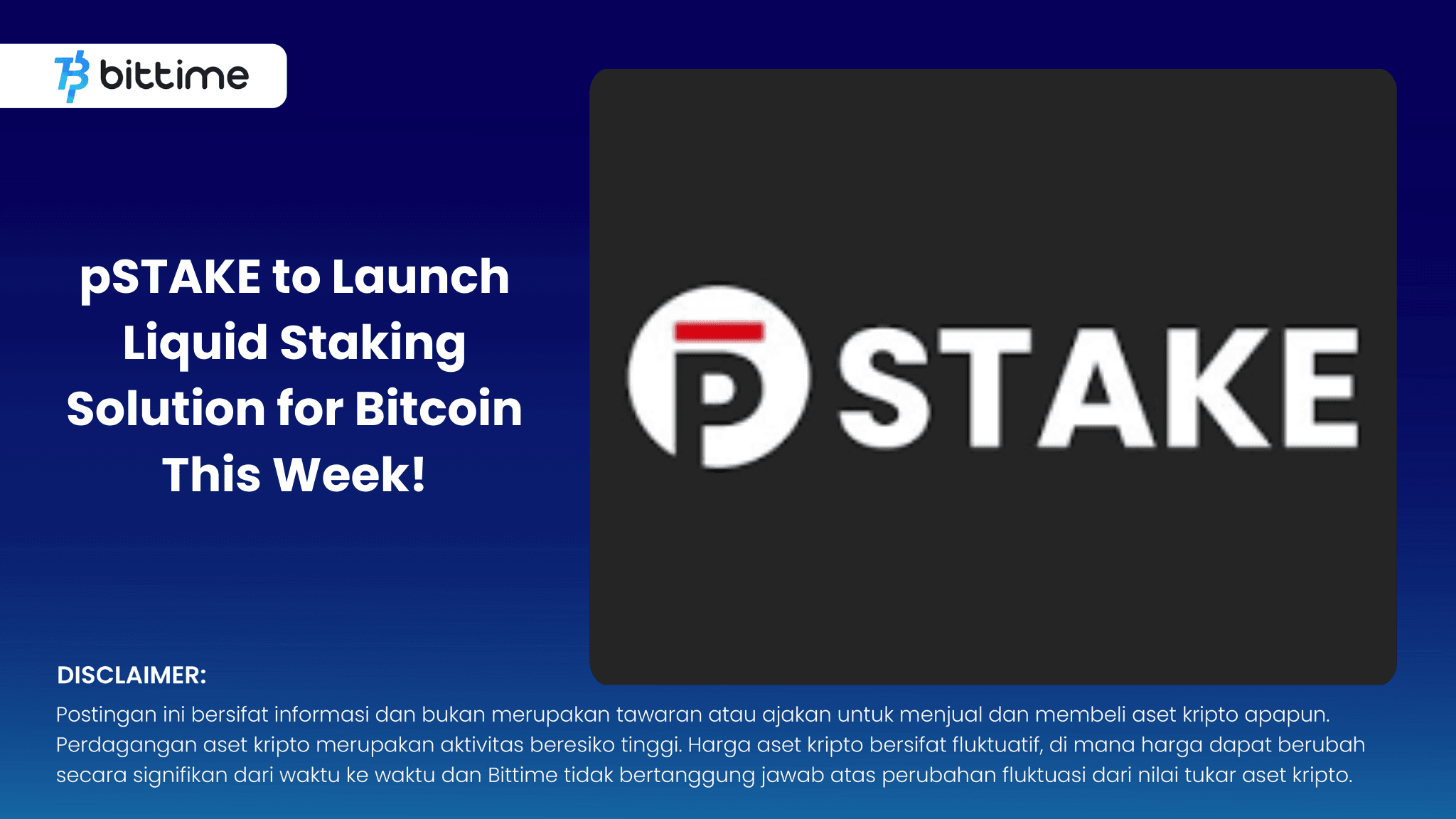 pSTAKE to Launch Liquid Staking Solution for Bitcoin This Week!
