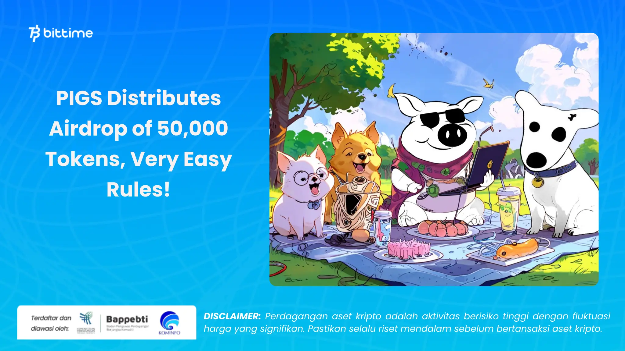 pigs bagikan airdrop sebanyak 50000 token - bittime