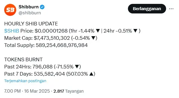 shiba burn rate meningkat.