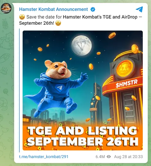 Hamster Kombat Listing 26 September - Bittime