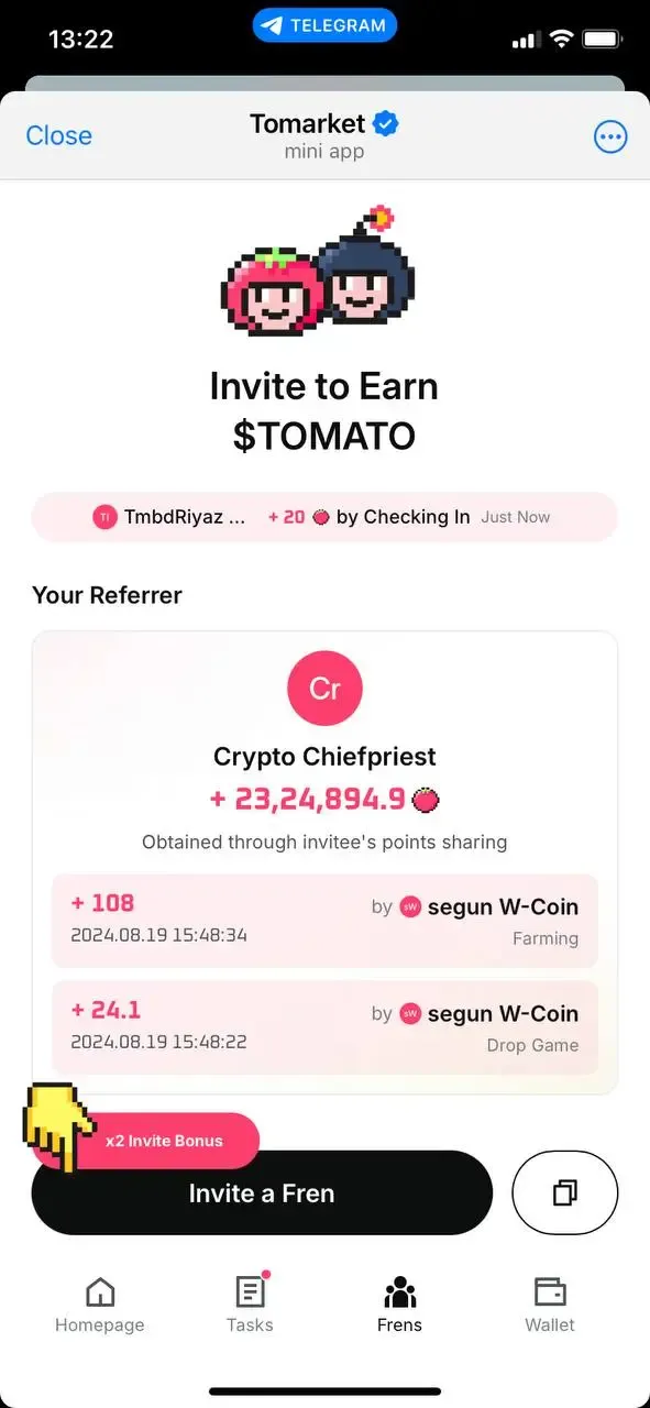 cara mendapatkan tomarket airdrop - bittime