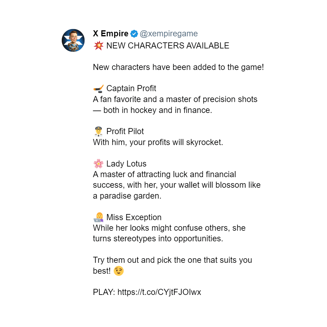 X Empire Presents 4 New Characters New Wave of Characters