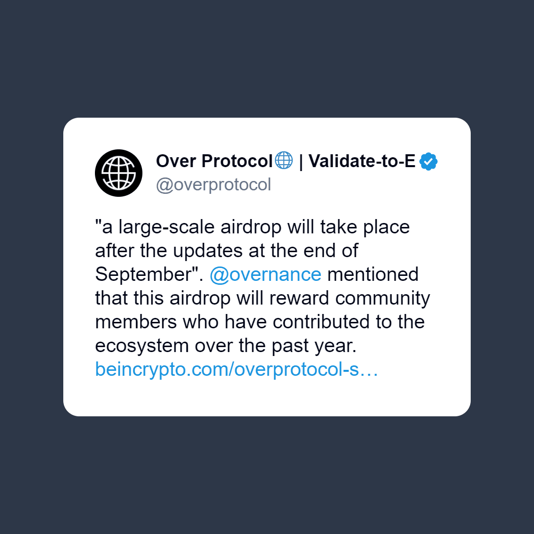 Airdrop OverProtocol Akan Hadir September Ini!