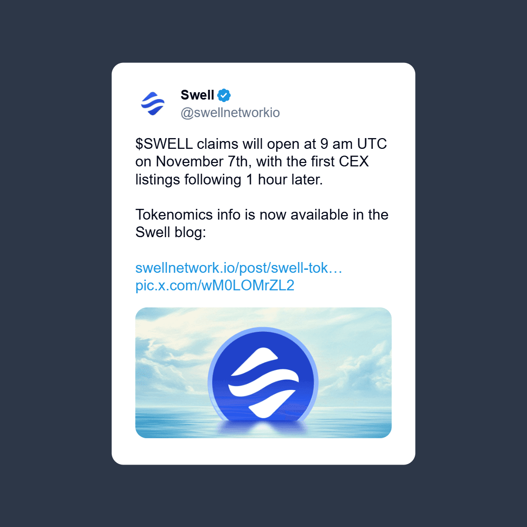 Airdrop SWELL open today